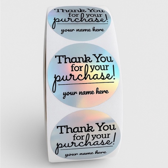 sticketaft Other - Holographic Thank You Stickers for Home Office Shipping